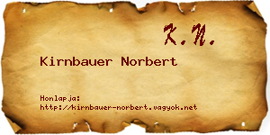 Kirnbauer Norbert névjegykártya